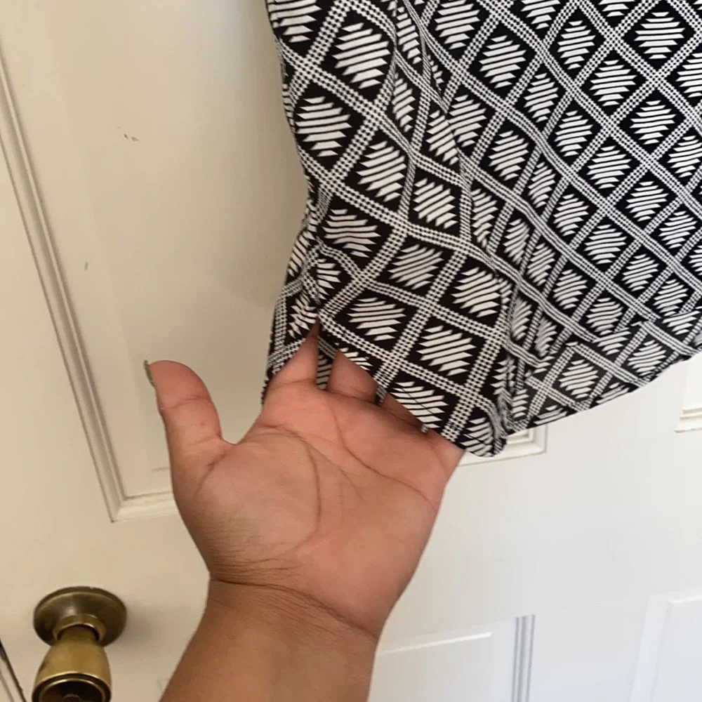 J.Crew Tribal Print Black White Pattern Blouse Top